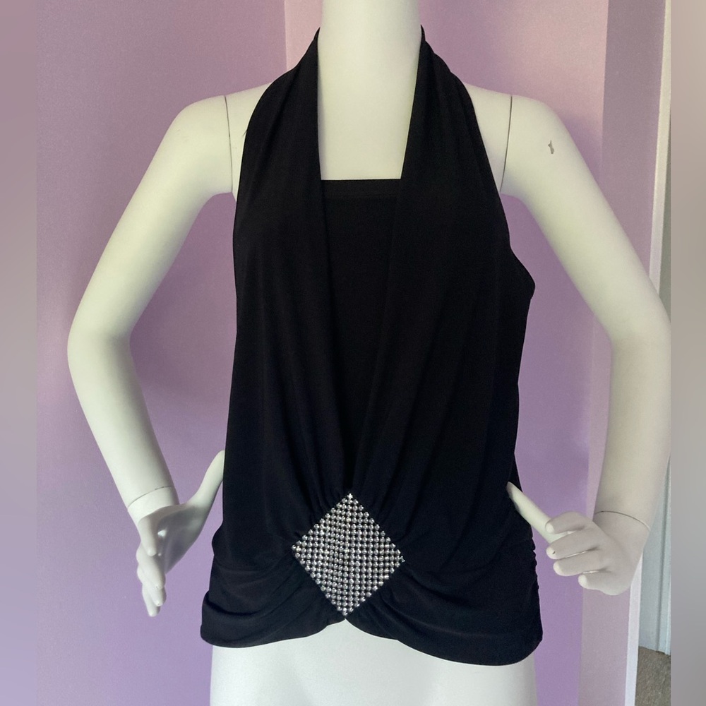 Elegant Black Halter Top
